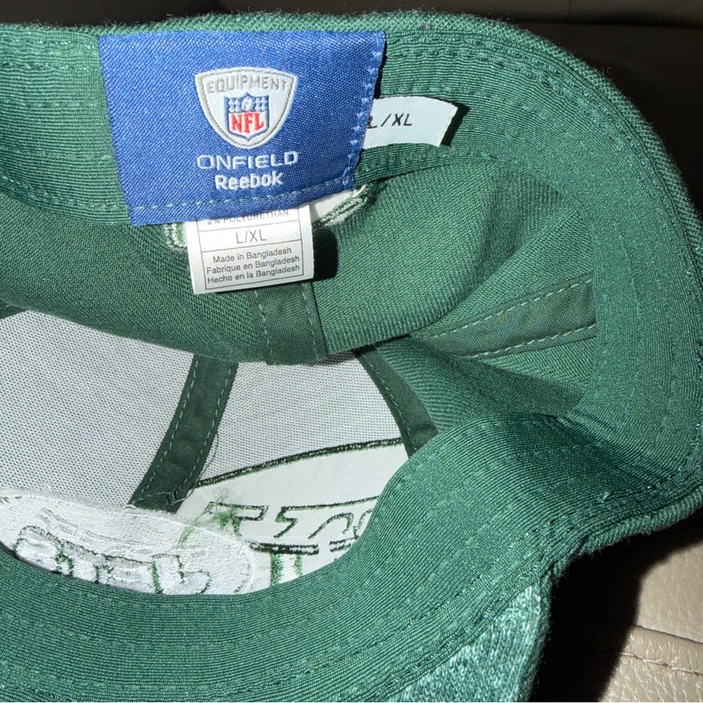 New NFL Reebok Football NY Jets Baseball Cap Green Fitted Sideline Headwear L/XL - Picture 10 of 16